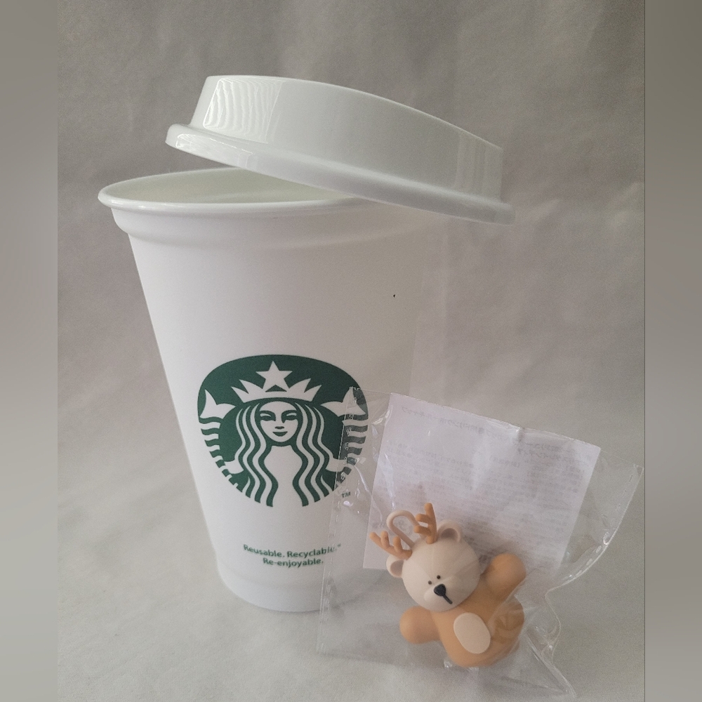 Holiday raindear bear stopper with white cup Japan exclusive
